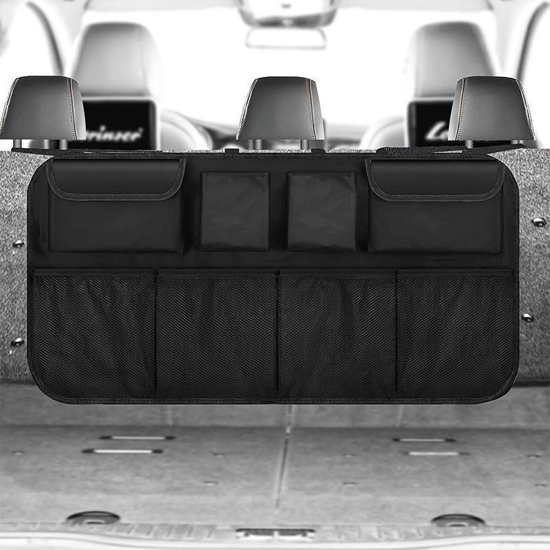 oasser Back Seat Trunk Organizer Hanging Car Organizer Trunk Foldable Cargo  Storage with 6 Large Pockets 3 Adjustable Straps : : Car &  Motorbike