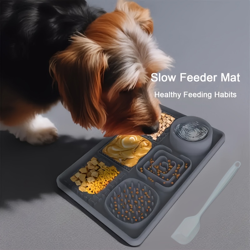 Pet Feeding And Bathing Distraction Pad Slow Feeder Mat With - Temu