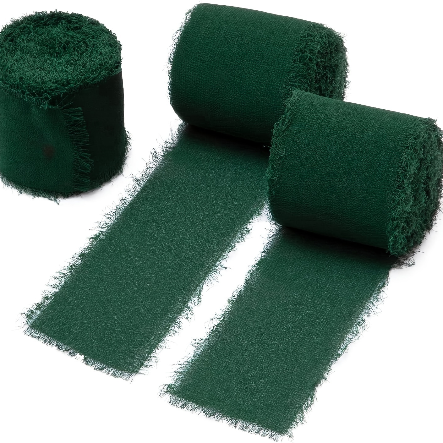 Light Green Handmade Tassel Chiffon Ribbon  X 7 Yards Silky - Temu
