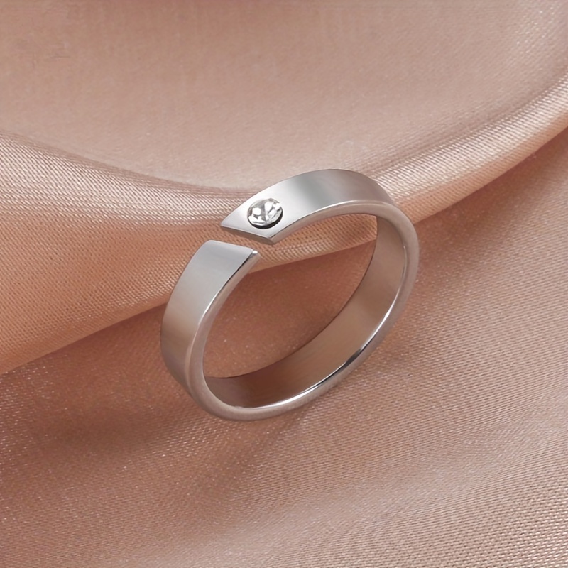 Men's Rhinestone Stainless Steel Ring