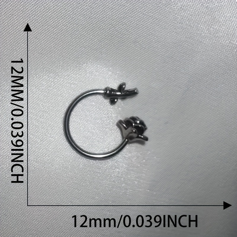 Rose Flower Branch Lip Ring