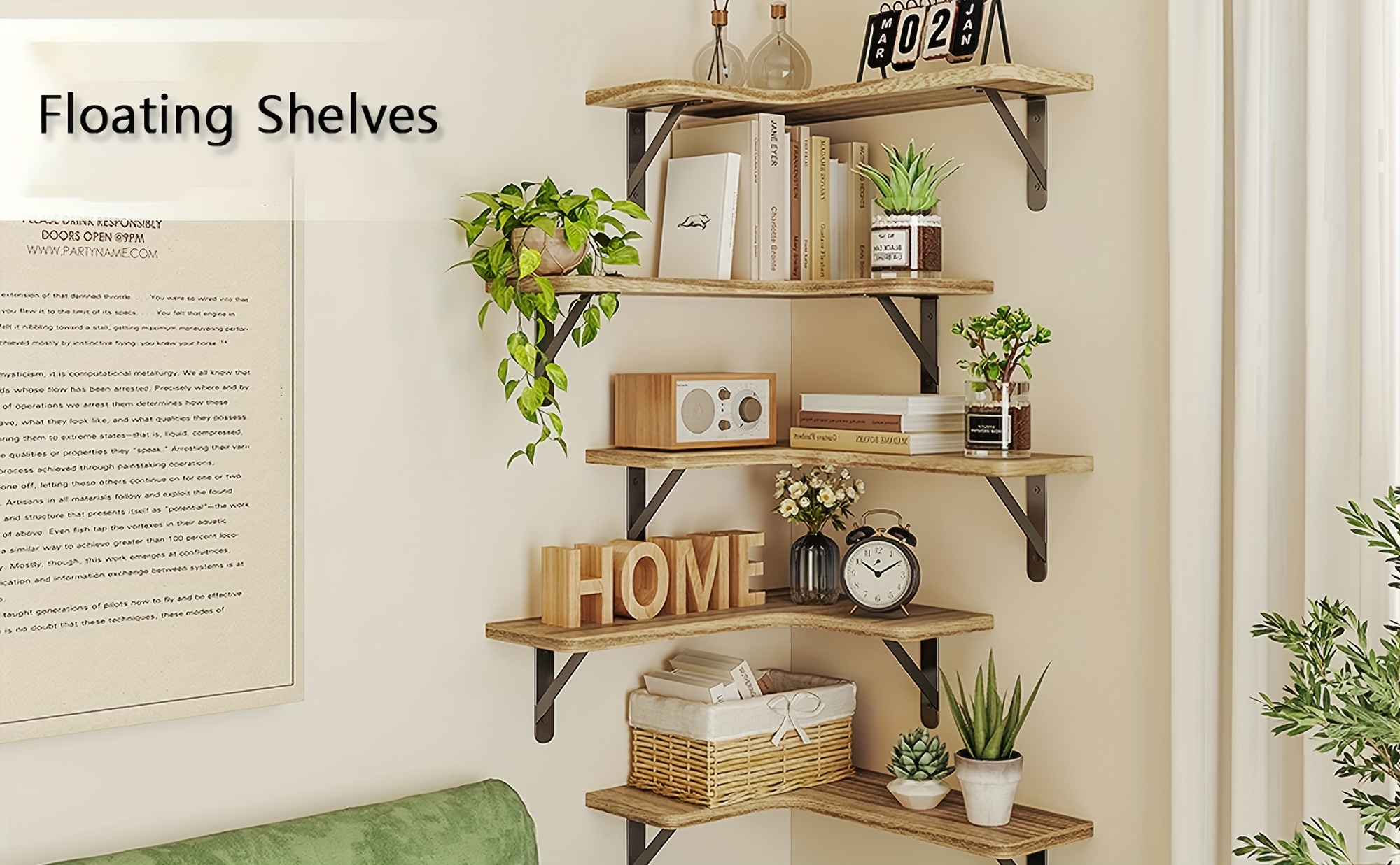 Floating Shelves Corner Rack Floating Corner Shelves Wall - Temu