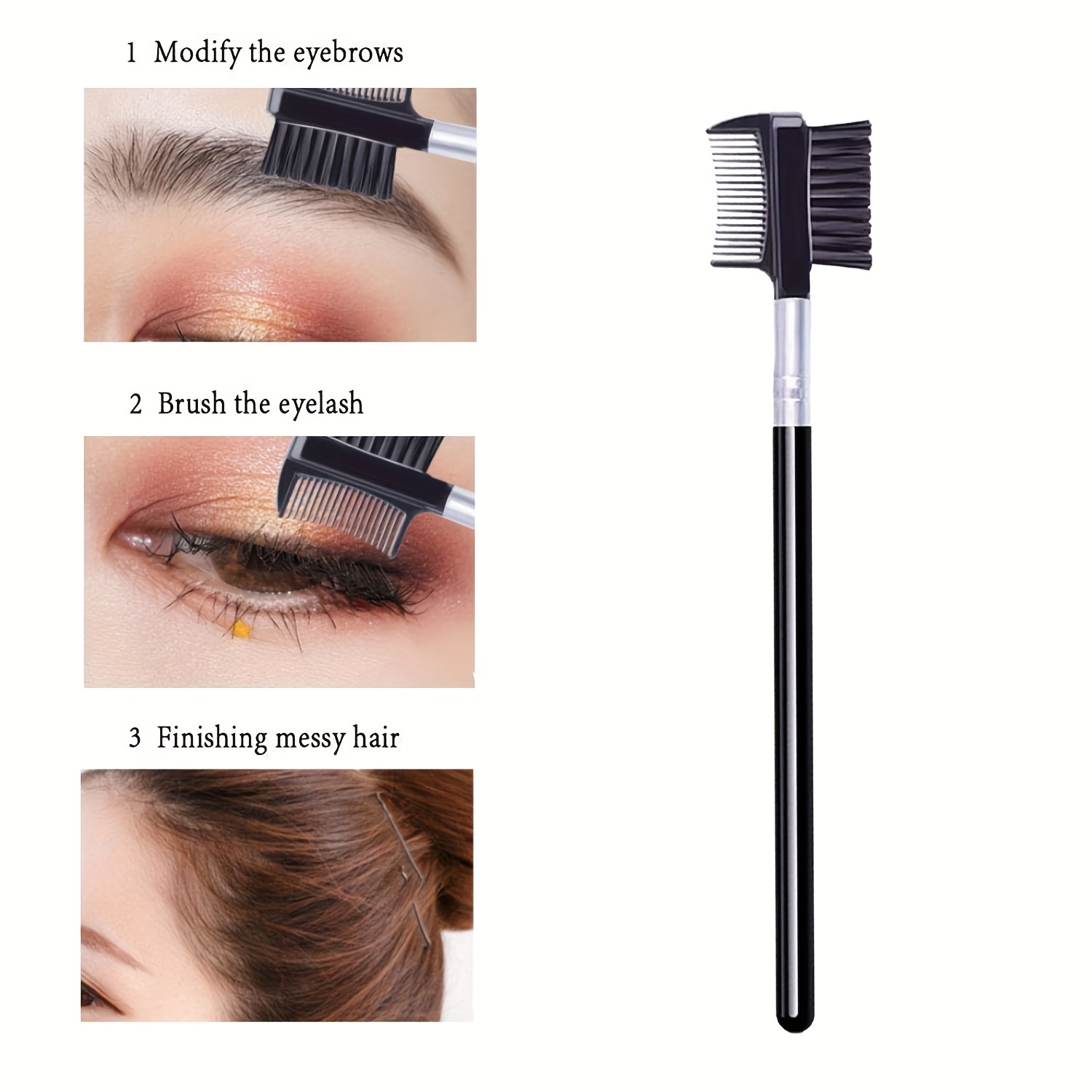 ENERGY Duo Eyebrow Brush Angled Eye Brow Brush and Spoolie Brushes