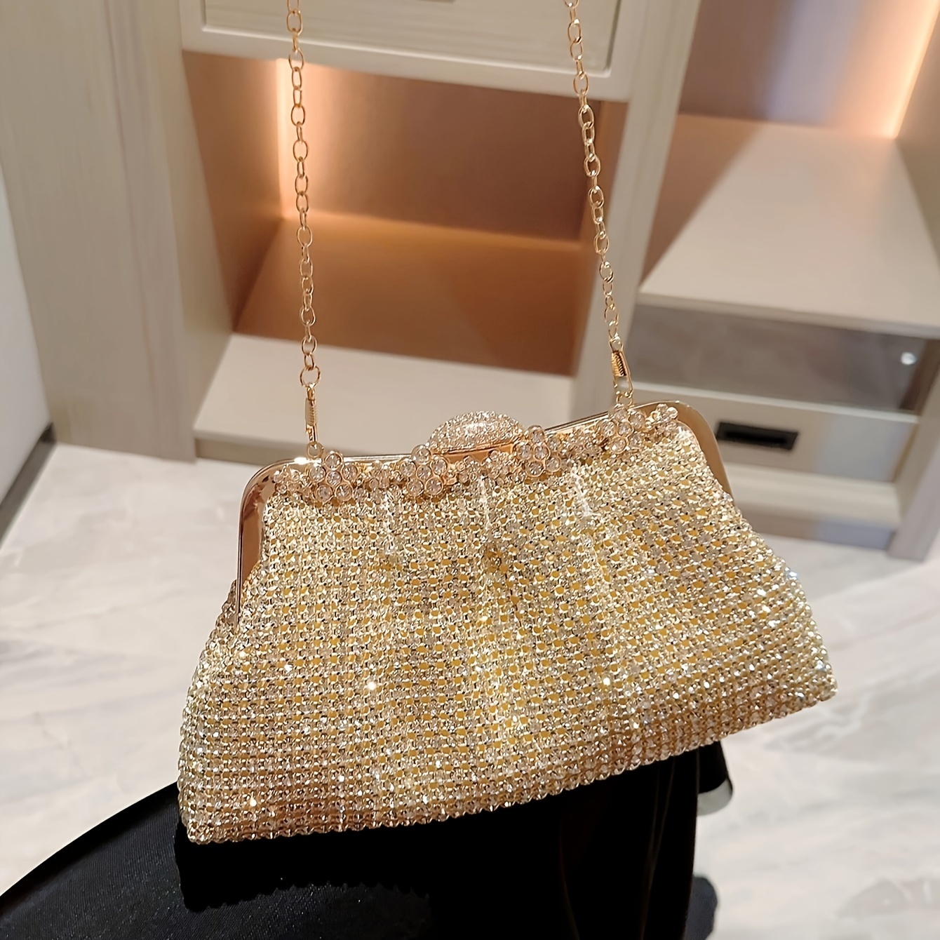 Bling Bling Rhinestone Evening Bag Luxury Shiny Clutch Purse