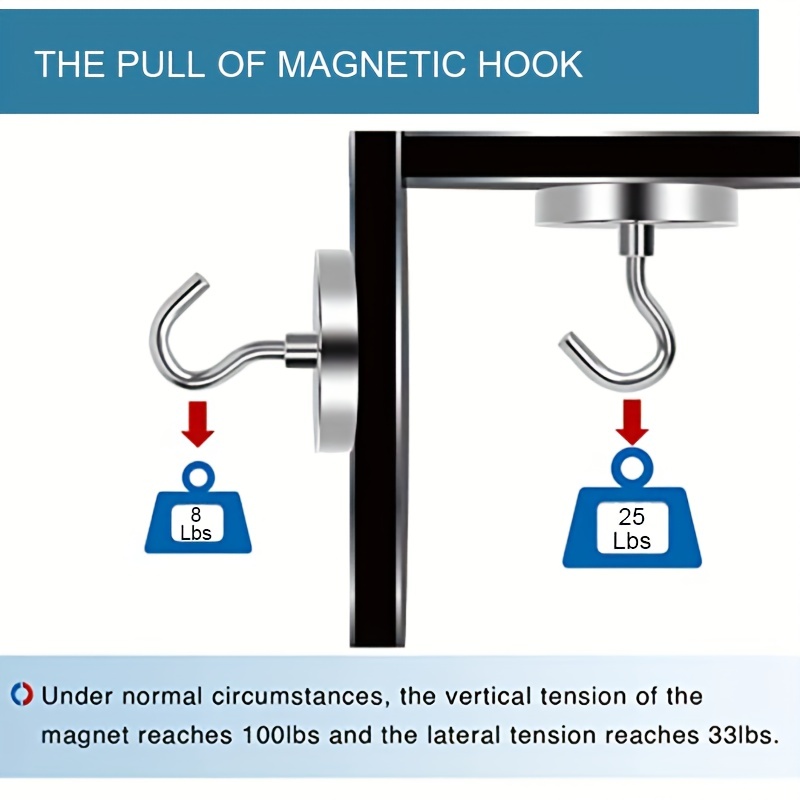 Magnetic Hooks 25 Lbs 100 Lbs Heavy Duty Strong Magnets With - Temu Mexico