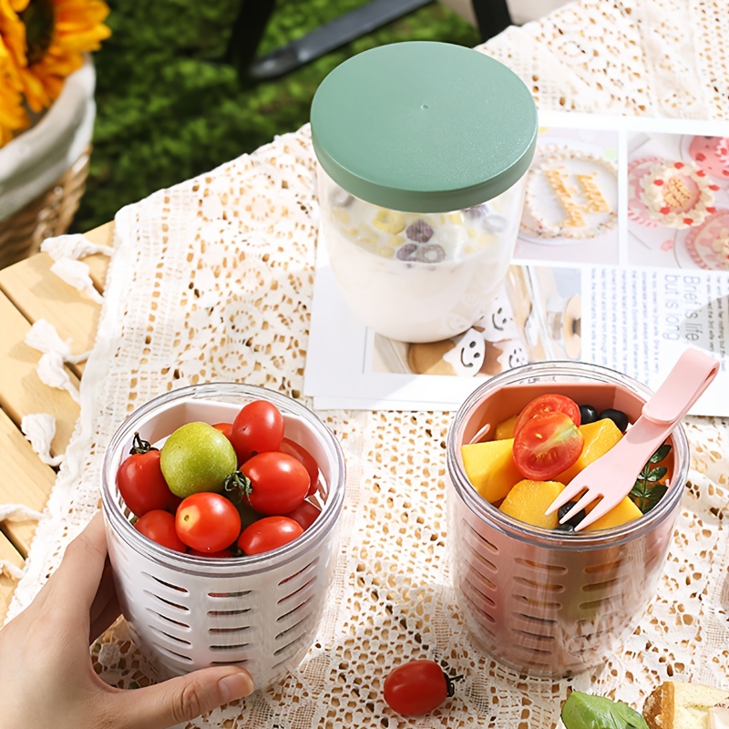 Portable Salad Meal Shaker Cup With Fork Healthy Salad - Temu