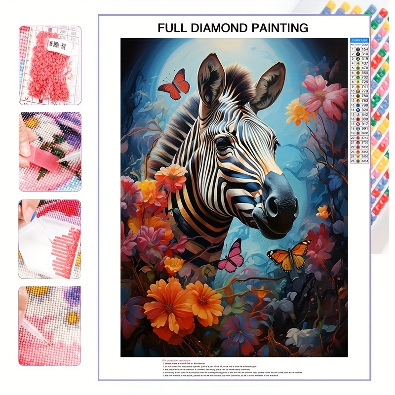 

1pc, 30*40cm/11.8*15.8in, 5d Full Round Diamond Painting Kit With Complete Tools, Oil Canvas, Animal, Mosaic Art Craft, Suitable For Beginners, Home Wall Decoration, Gift, Without Frame