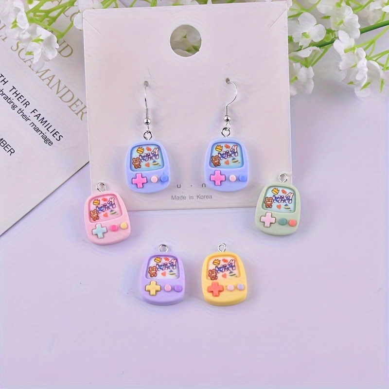 

10pcs Charms, Resin Pendants For Diy Jewelry Making – Versatile Charms For Earrings And Necklaces, Cute Video Game Themed Accessories