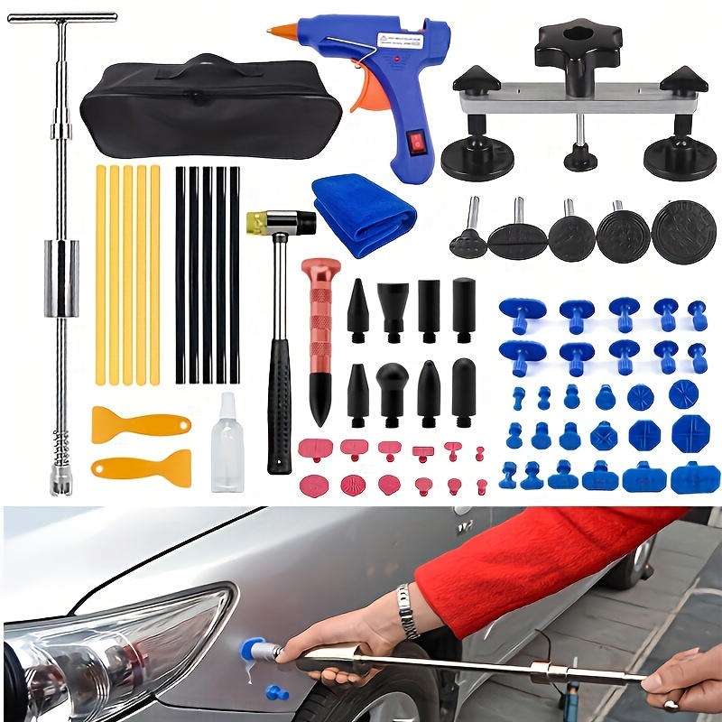 Kit de herramientas de reparación de abolladuras de automóviles, taller  profesional, lámina de carrocería, sin pintura, extractor de abolladuras  por g