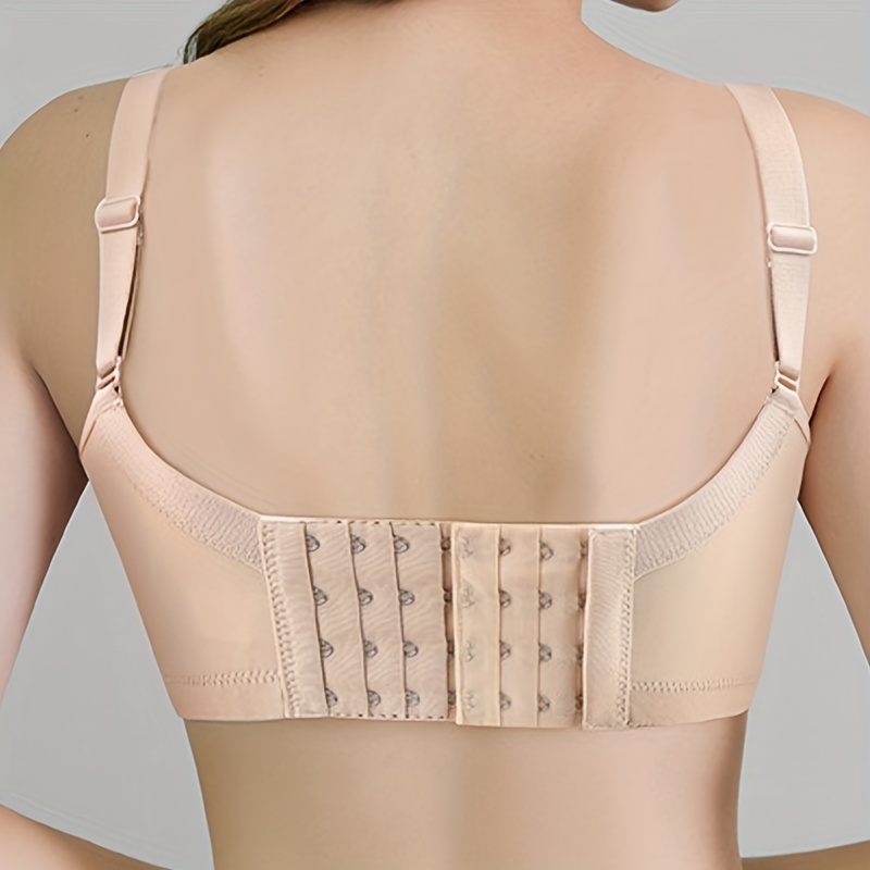 Solid Buckle Bra, Women's Stretchy Set Comfortable Bra Strap Women's Lingerie Accessories Underwear,Temu