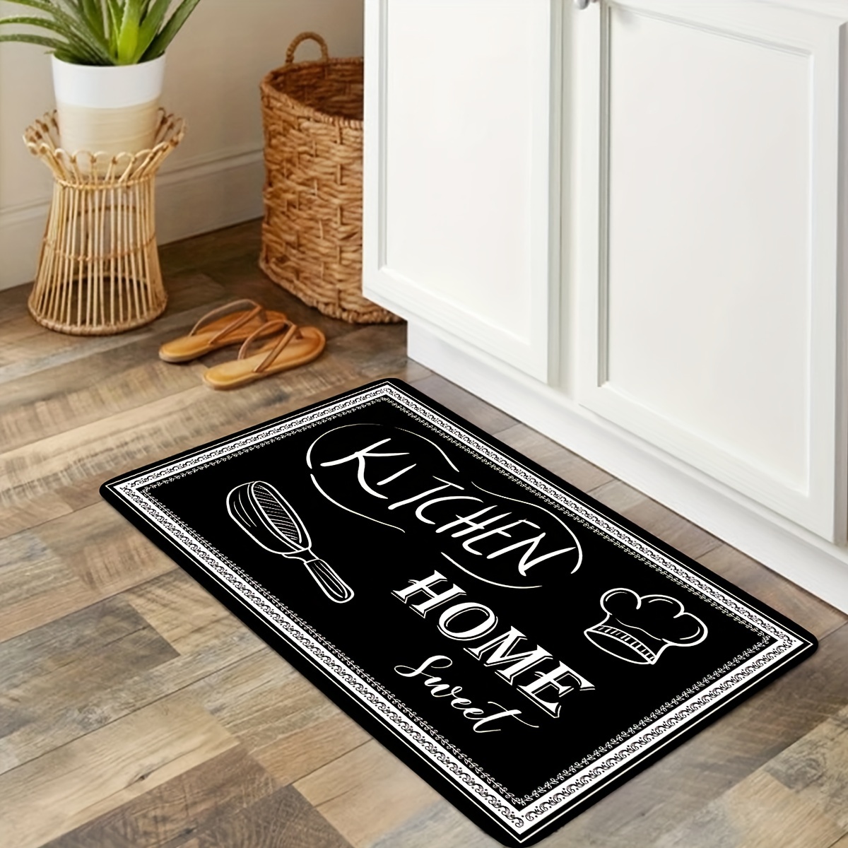 Funny Kitchen Rugs and Mats for Floor 2 Piece Set Non-Slip Kitchen