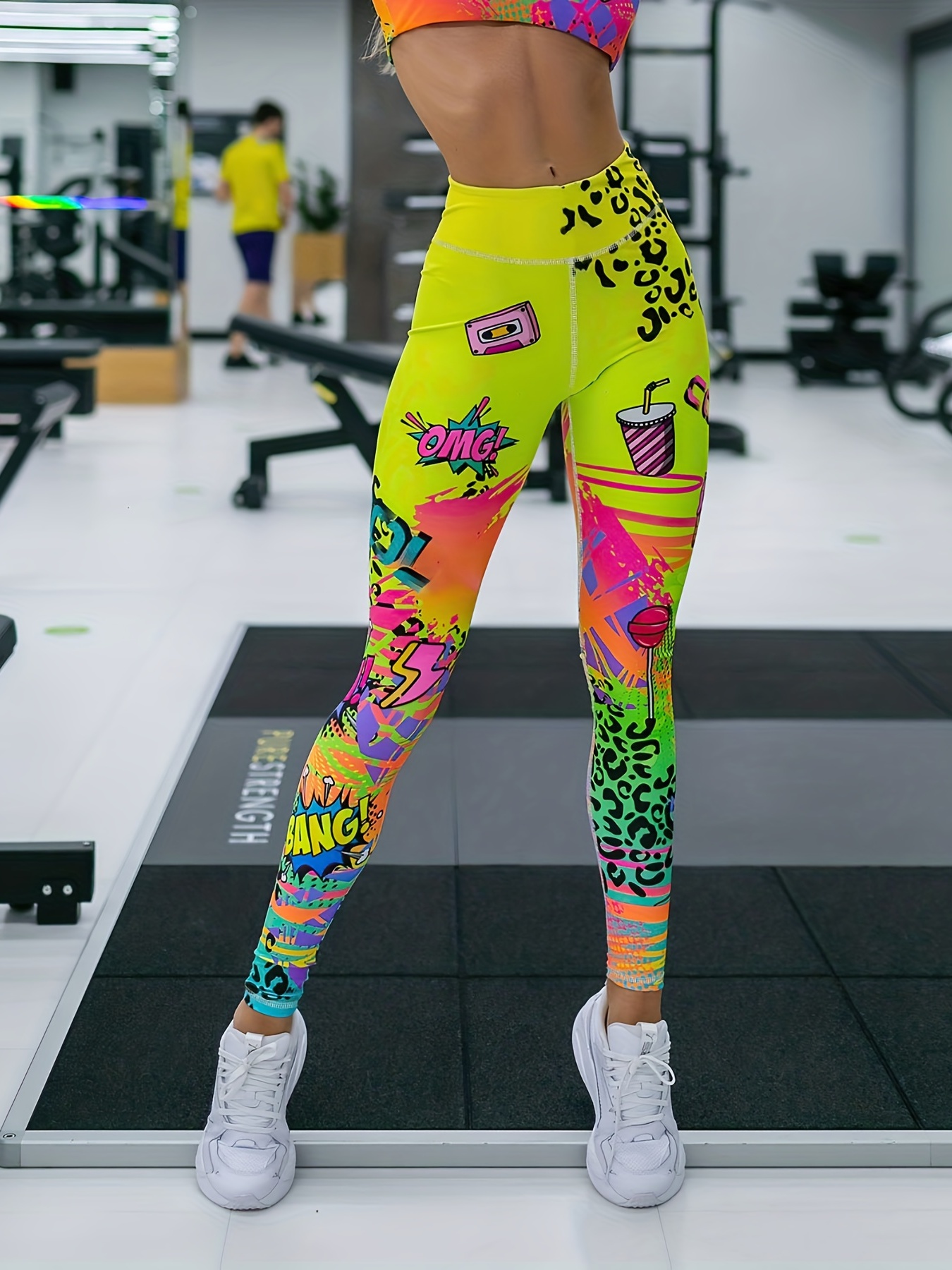 Women's Leopard Print Color Block High Waist Yoga Leggings, High Waist Butt  Lifting Stretch Sports Tight Pants, Women's Activewear
