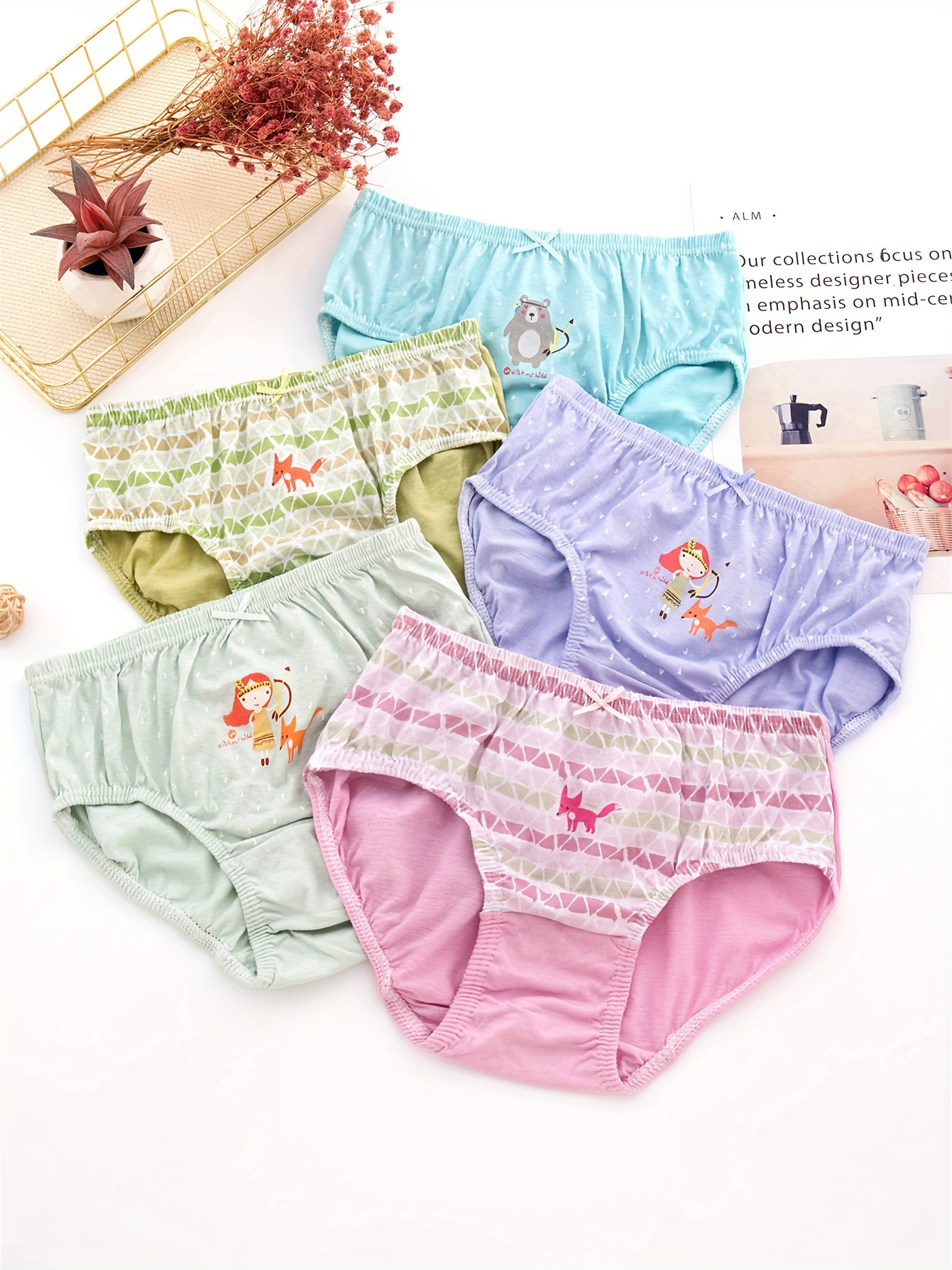 Toddler Girls Solid Cotton Briefs Weekday Letter Print - Temu