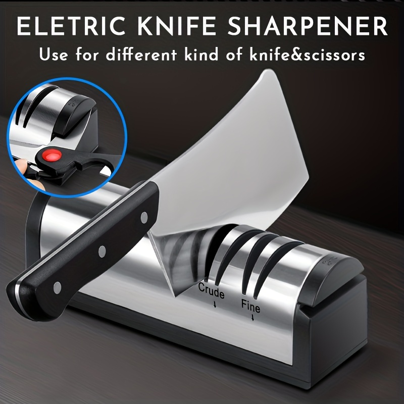 Electric Knife Sharpener Stainless Steel Knife Sharpener, Usb Rechargeable Electric  Knife Sharpener, Auto Adjustable Fast Sharpening For Kitchen Knives  Scissors Home Tool Grinder Kitchen Stuff Kitchen Accessories Home Kitchen  Items - Temu