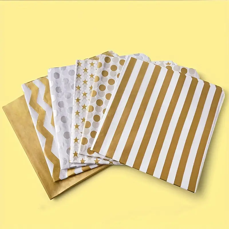 Gift Wrapping Tissue Paper Metallic Golden Print Tissue - Temu