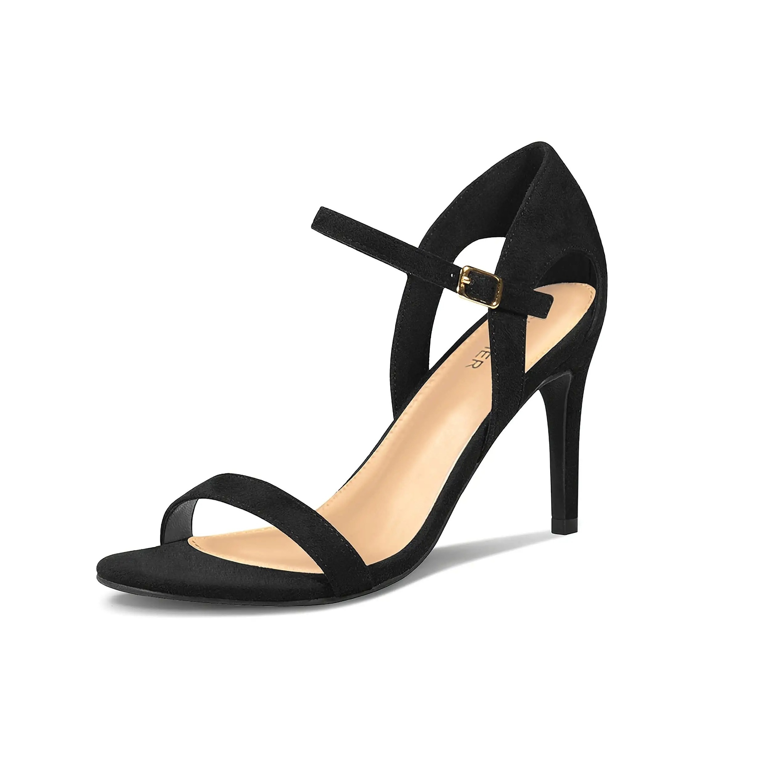 

Women's Ankle Strap High Heeled Sandals, Stiletto Heeled Tie Strap Black Pumps, Party & Going Out Shoes, Prom Shoes