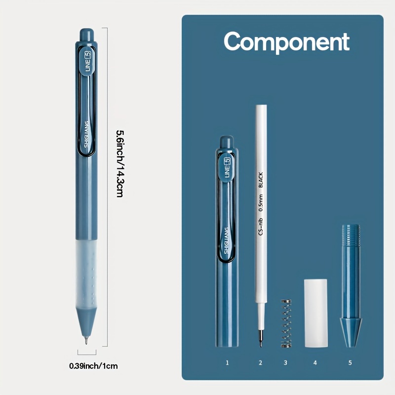 Blue Gel Pens, Black Ink Pens Quick Dry & Smooth Writing, Retractable  Aesthetic Pen For Journaling Note Taking - Temu