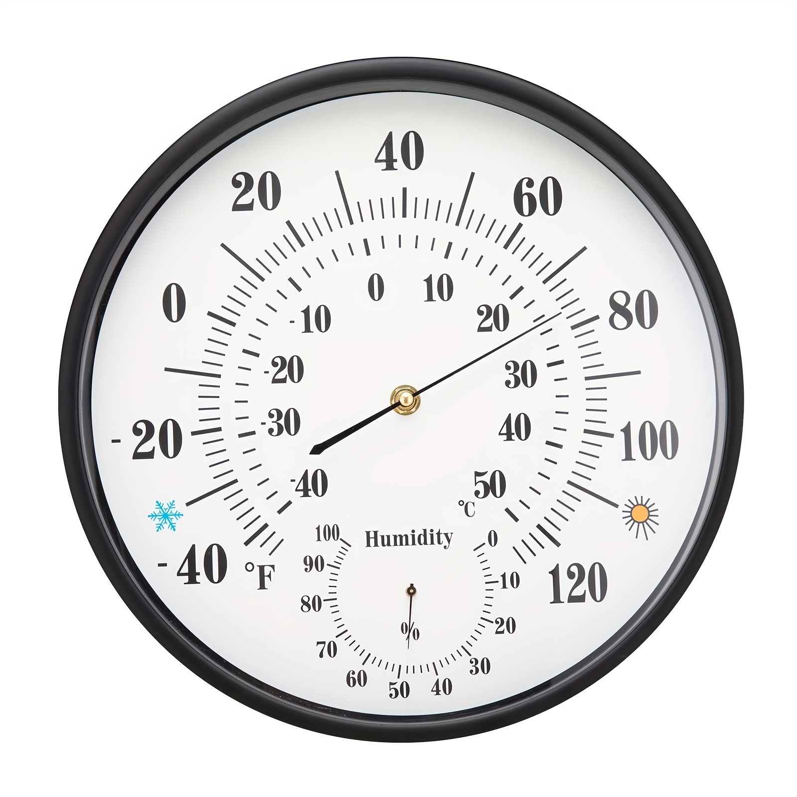 12 Inch Outdoor Thermometer with Hygrometer Large Round Wall Thermometer  Patio