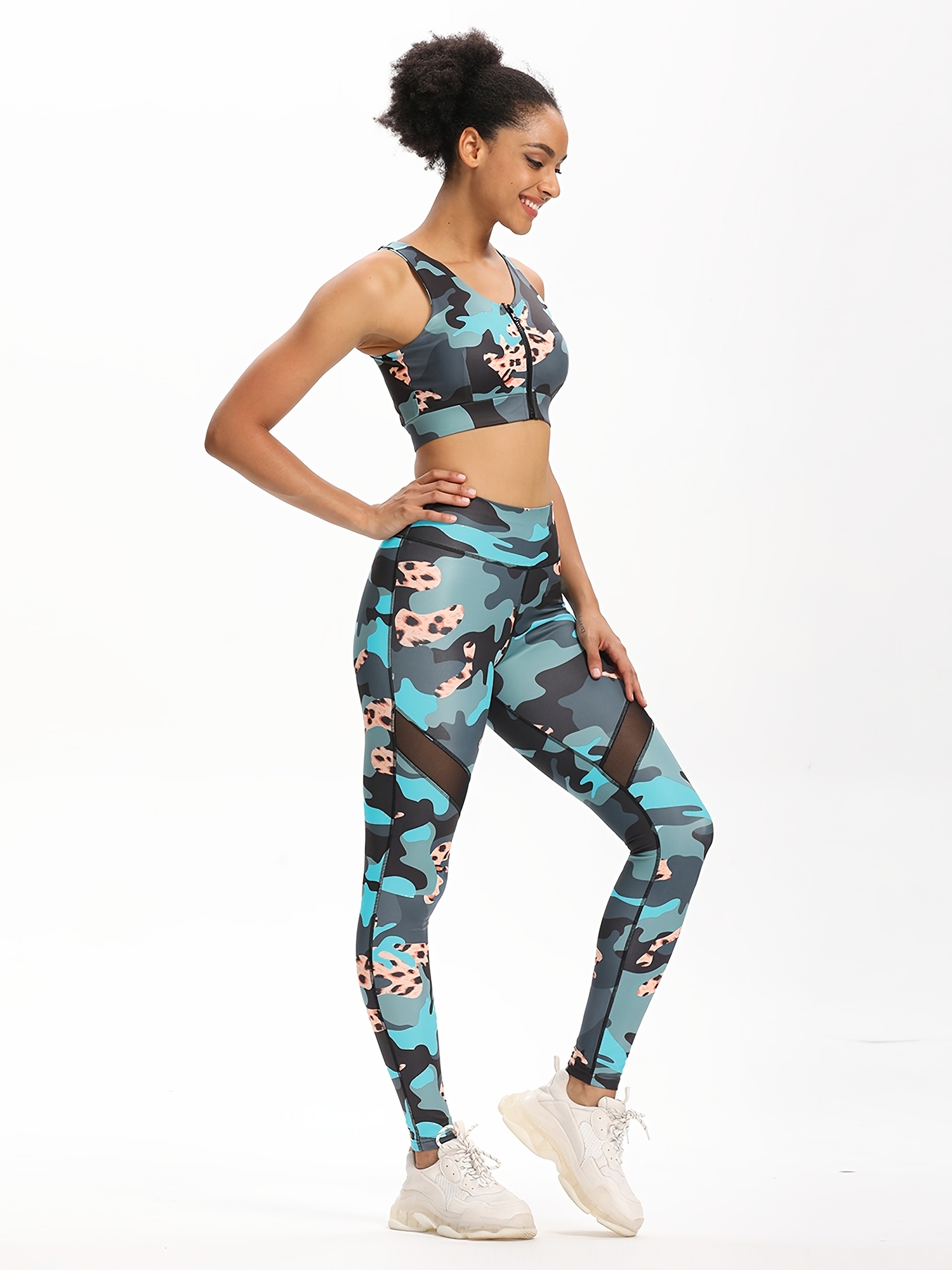 Size 34+, Under Armor Mesh Leggings Yoga Camouflage Print Running