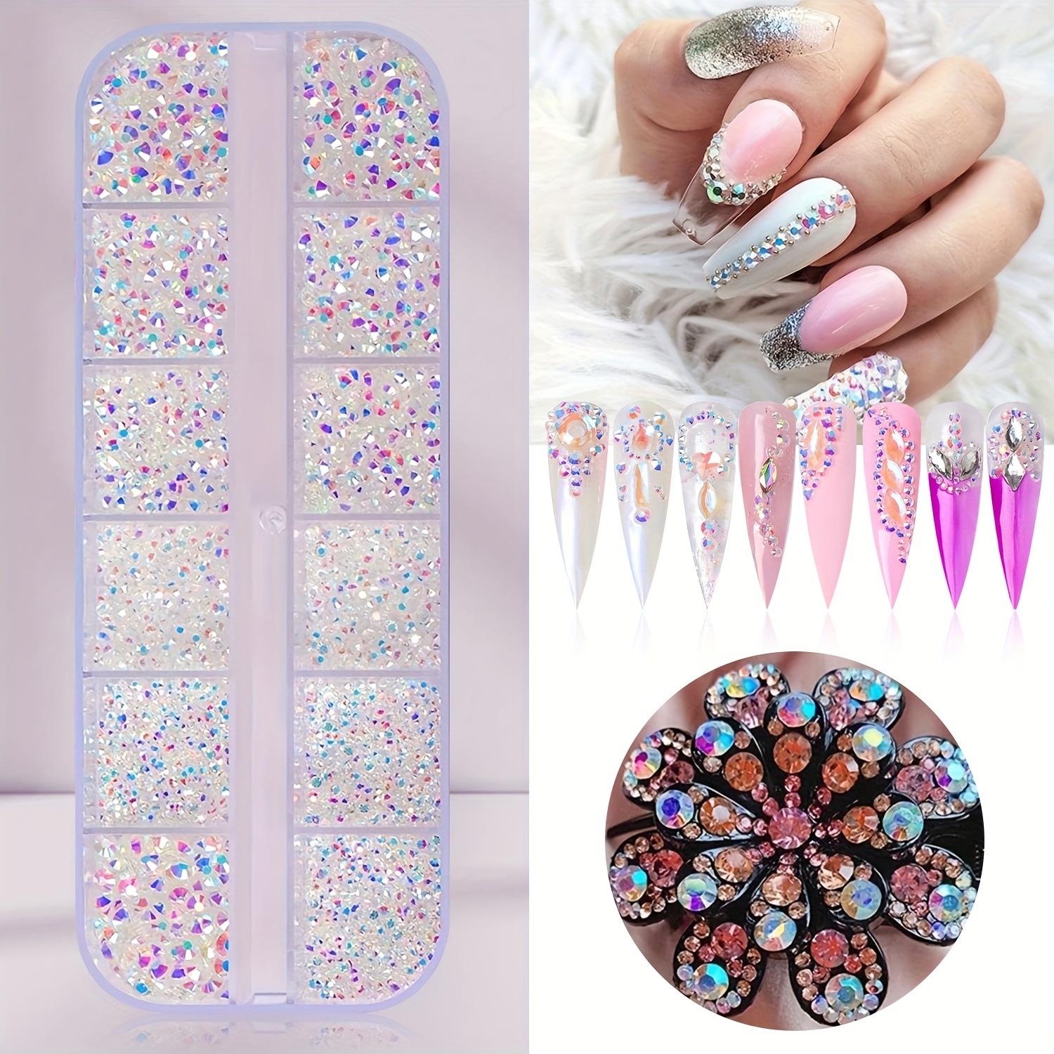 Crystal Half Round Nail Art Rhinestone Set flat Back Non - Temu