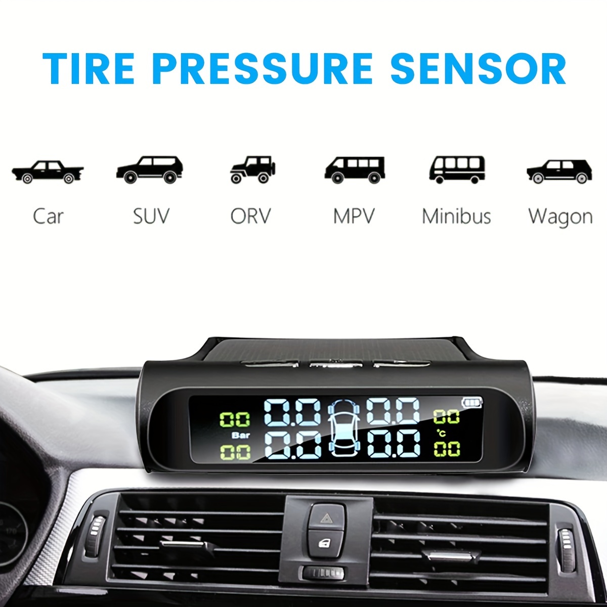 Tpms 4 sensori auto pneumatico pressione allarme monitor sistema solare  intelligente intelligente display di avvertimento auto per auto suv mpv