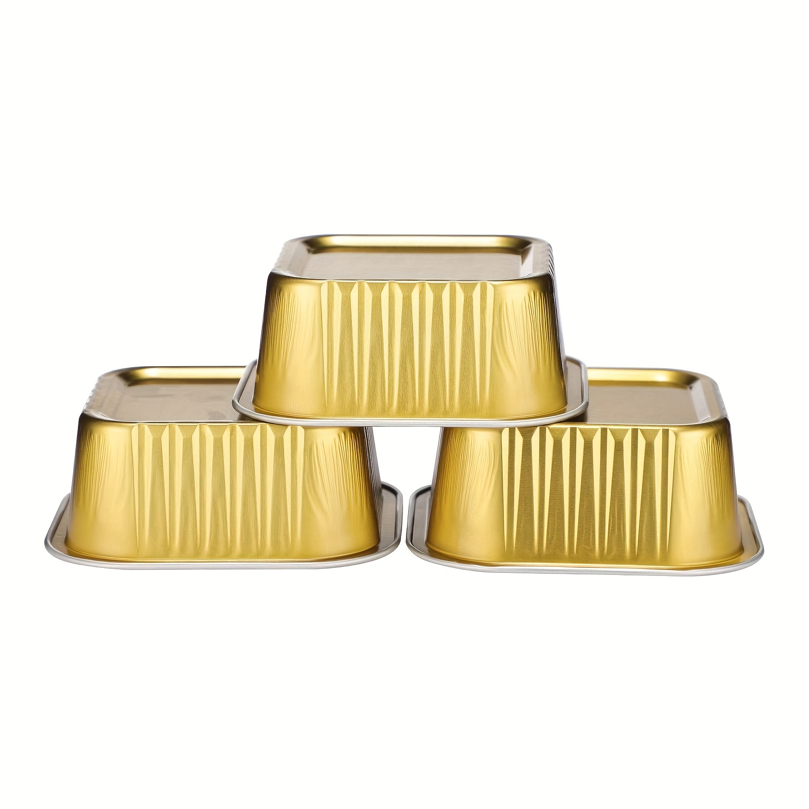 Eoonfirst Aluminum Foil Cupcake Baking Cups, Golden Disposable