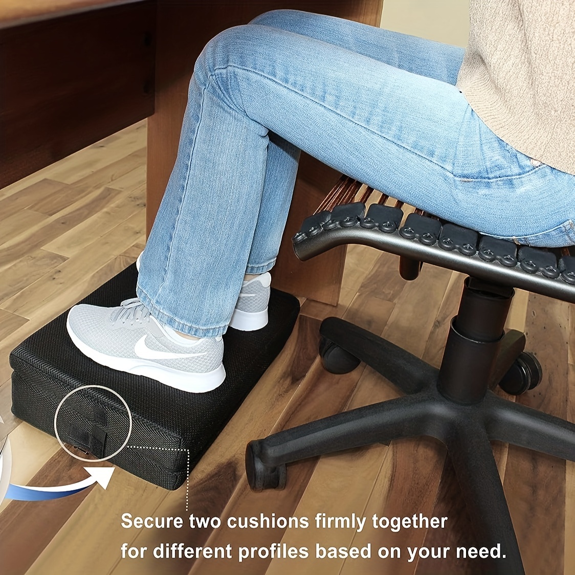 Lamtetur Footrest For Under Desk At Work With 1 Optional Covers