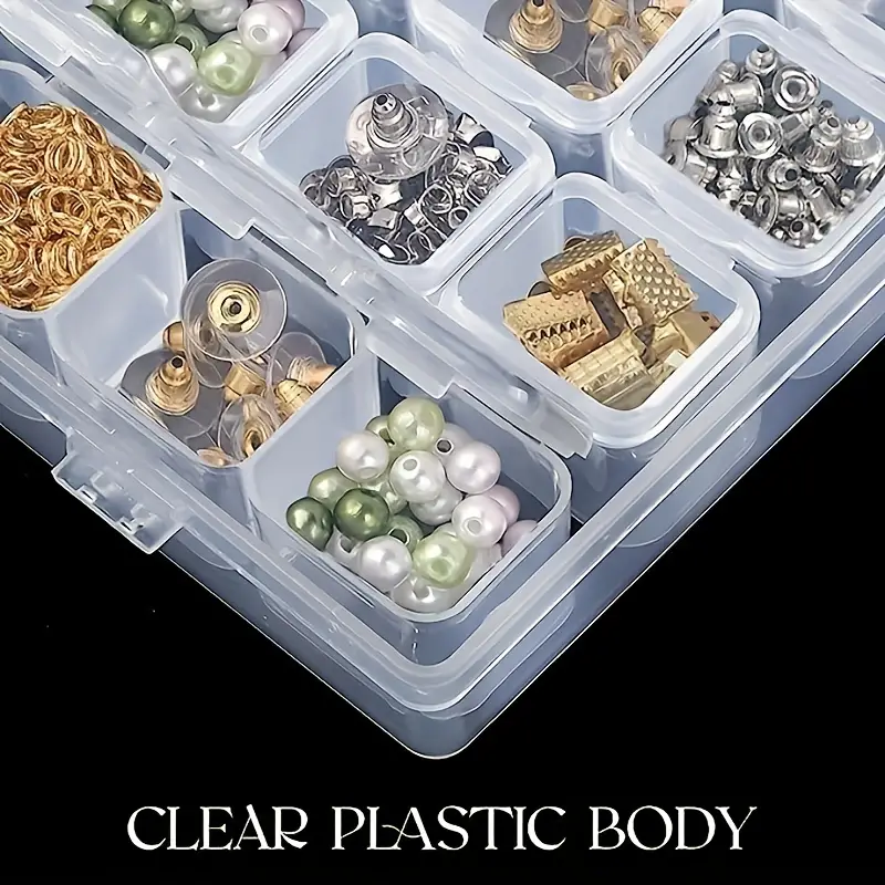 Portable Plastic Jewelry Box 56 Compartments Earrings Rings - Temu