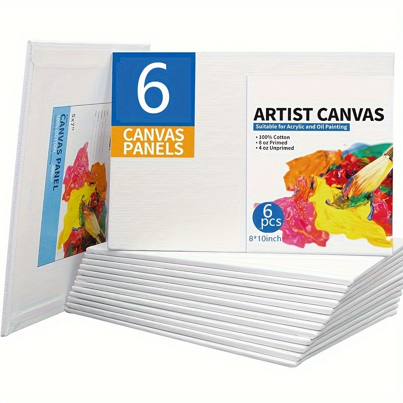 Canvas Panels, 100% Cotton 12.3 oz Triple Primed Canvases for Painting,  Acid-Free Flat Thin Canvas Large Blank Art Canvas Boards for Acrylic Oil