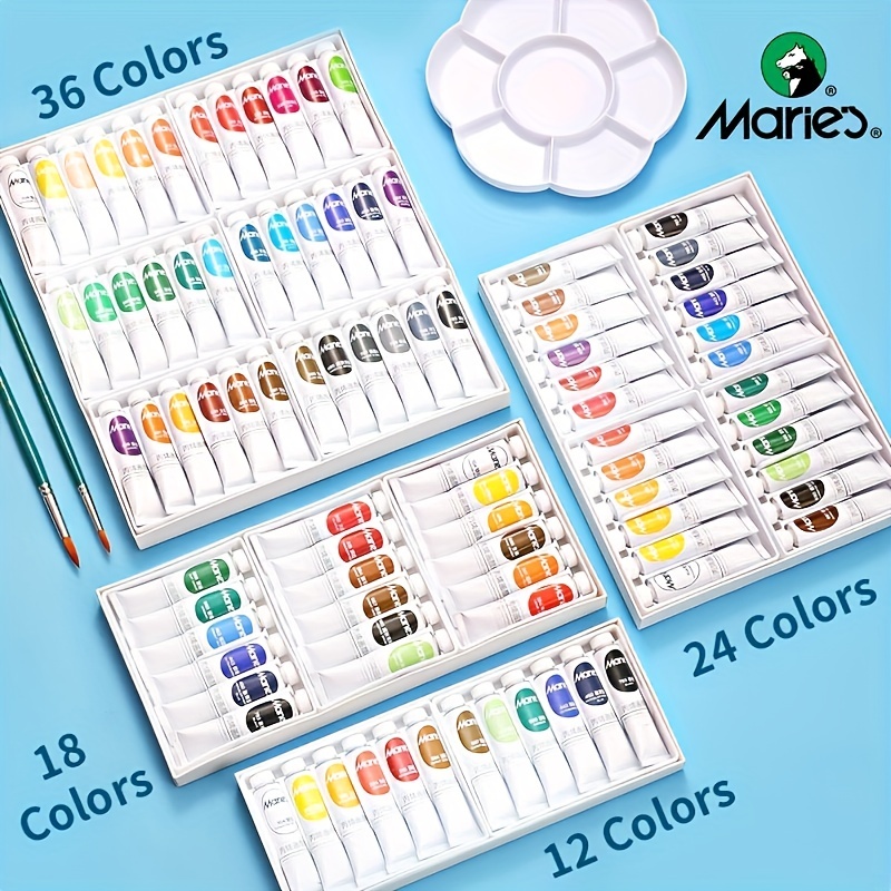 Maries A1100 Acrylic Paints 100ml Set Stone Wall Clothes Painting Materials  with Cans for Students Beginners Drawing