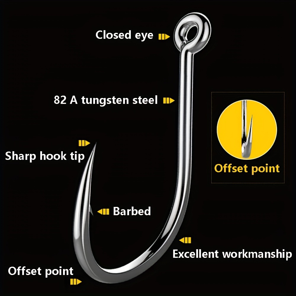 50pcs/100pcs Universal Fishing Hooks Set - 10 Sizes, Sharp High Carbon  Hooks for Freshwater and Saltwater Fishing, Ideal for Worms and Catfish,  Bulk