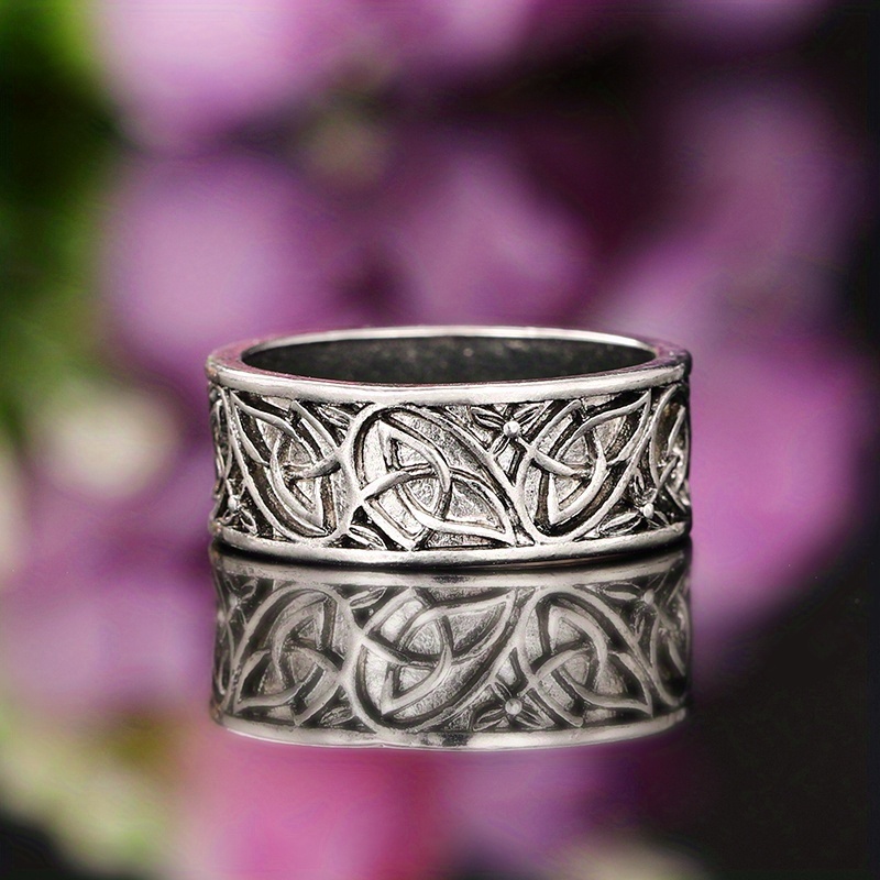 Vintage Wolf Celtic 925 Silver Plated Ring, Punk Style