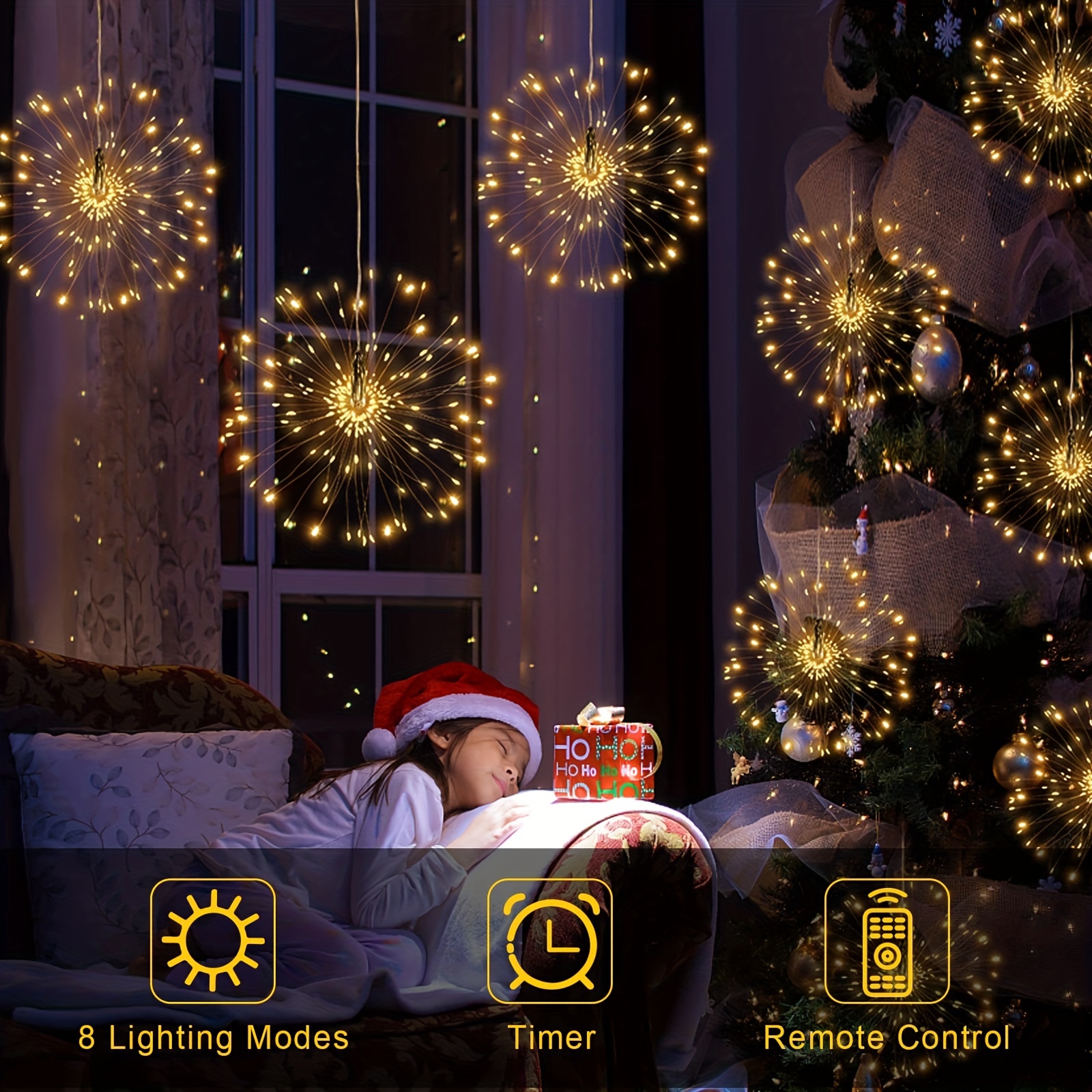 Fairy Lights Christmas String Lights Battery Operated 8 Modes 200
