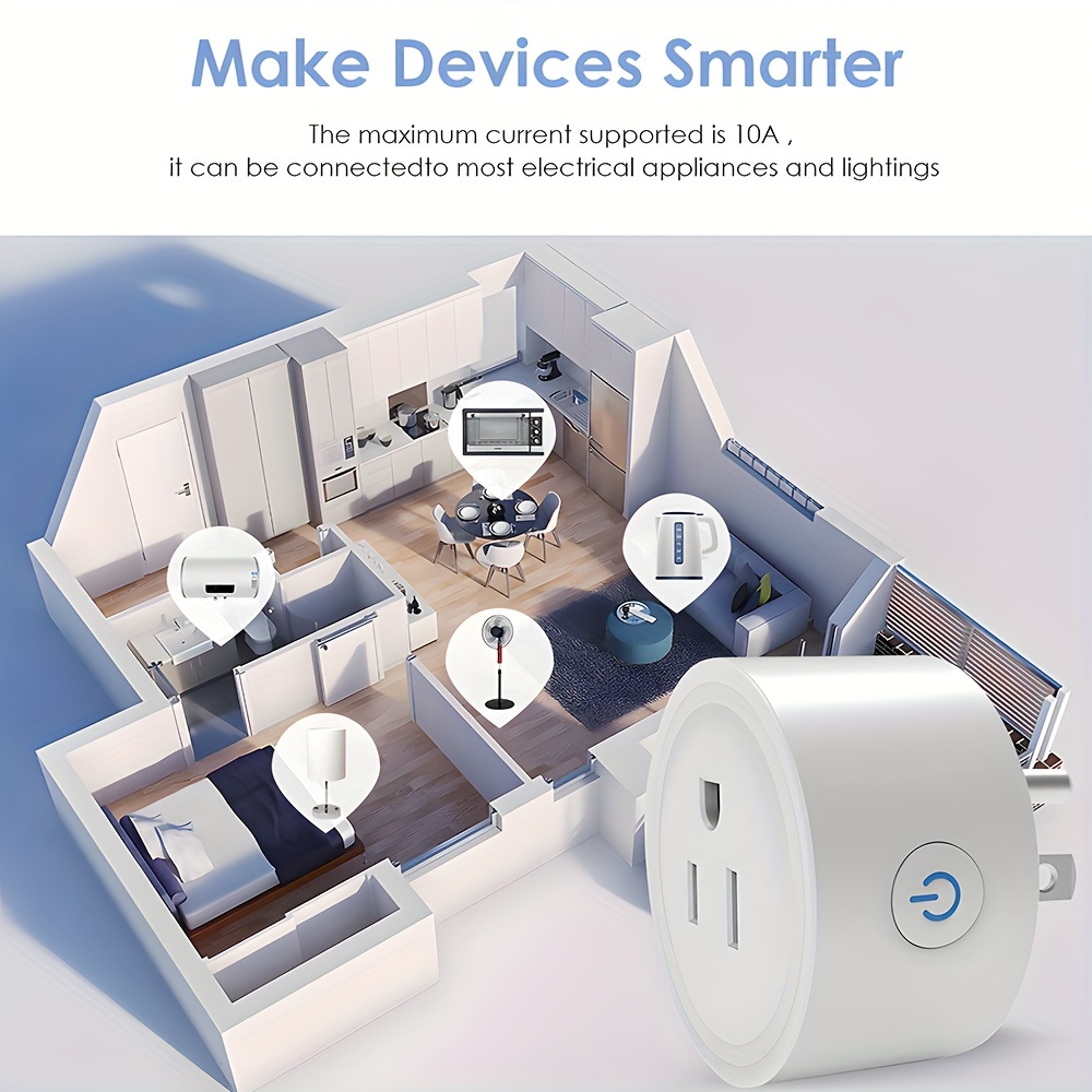 Enchufe Inteligente AFGVK Alexa Echo Y Google Home Solo WiFi - Temu