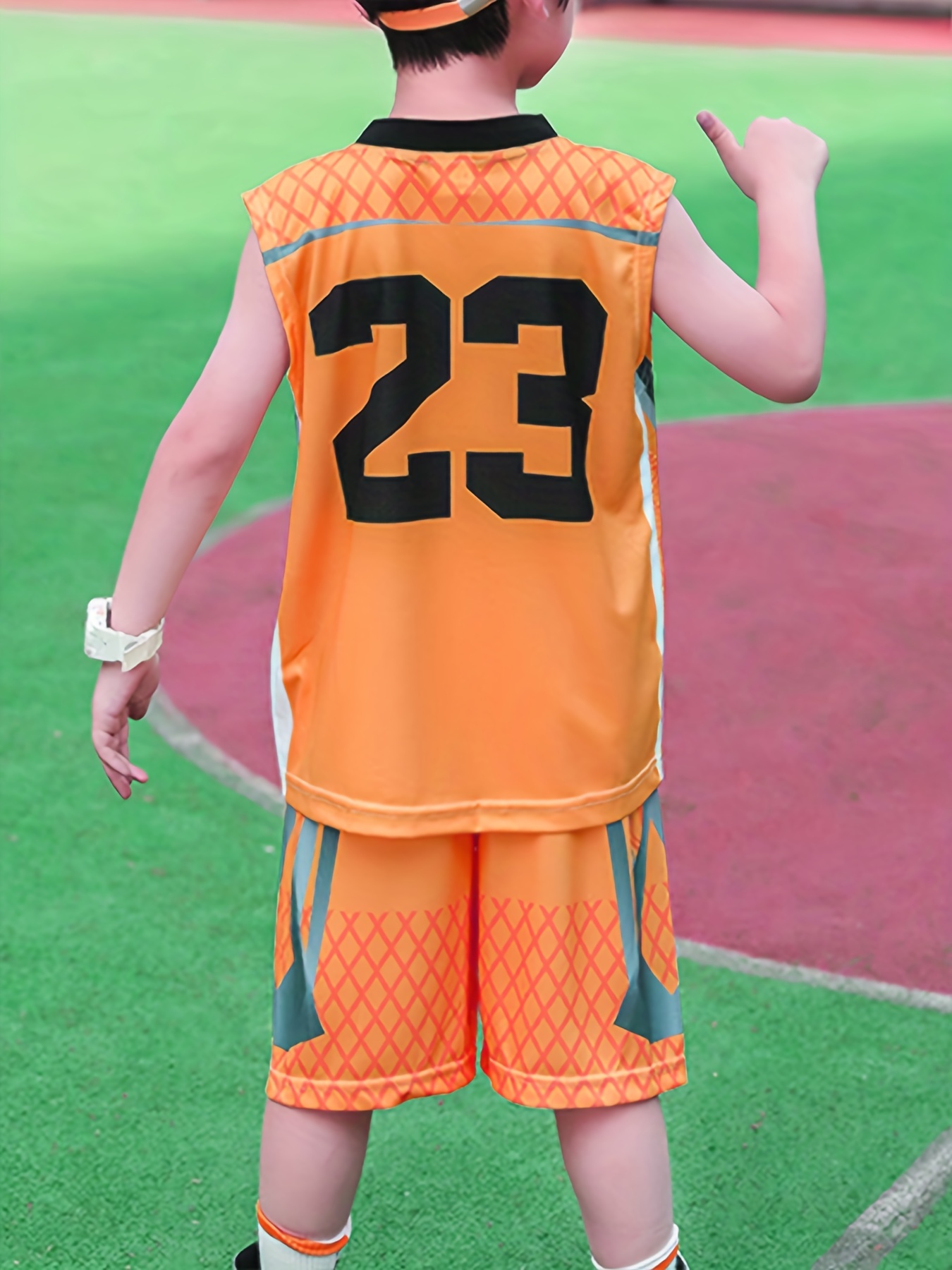 Letter Printed Baseball Shirt And Drawstring Shorts Set In LIGHT