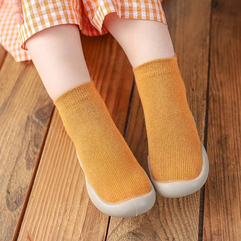 Baby Sock Shoes Breathable Non-Slip Comfortable Slip-On Walking Sneakers for Boys & Girls, All-Season Indoor/Outdoor Use, Knit Fabric with Rubber Sole Cartoon Design, Kids Toddler Shoes