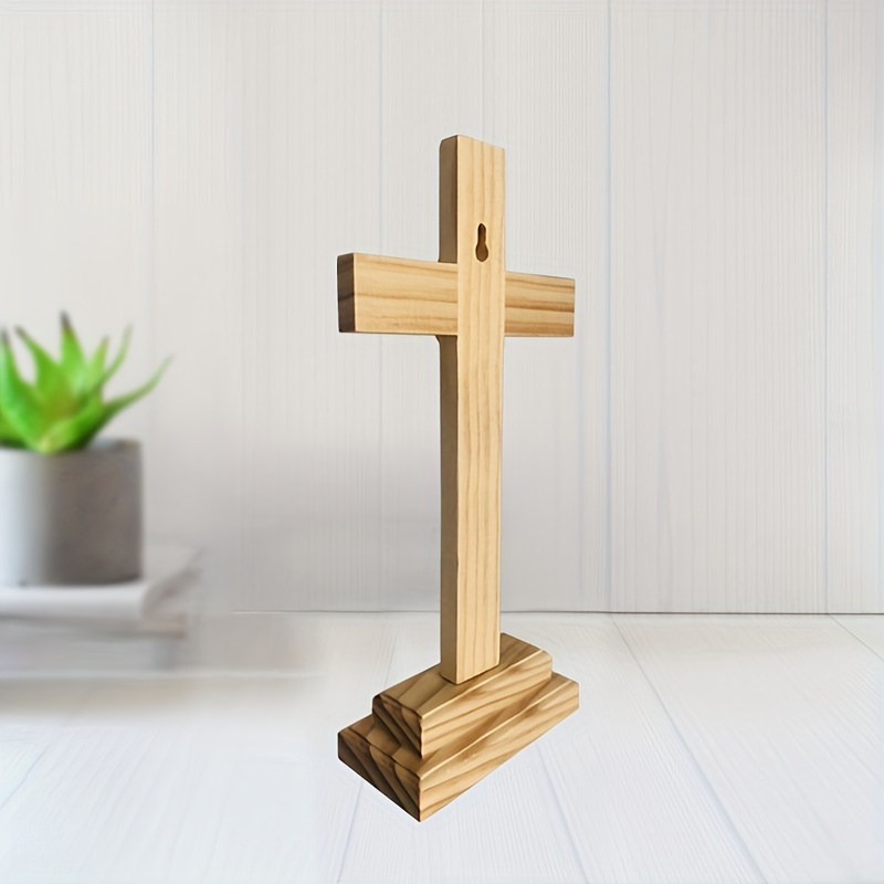 1ピース 木製スタンディングクリスチャンクロス 十字架テーブル祭壇