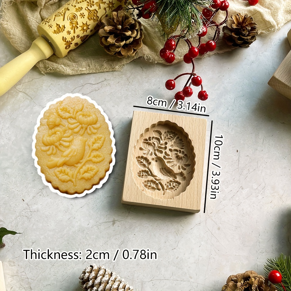 Moule en bois pour biscuits fourrés - Noël - 3 pcs - Moule à gâteau -  Creavea