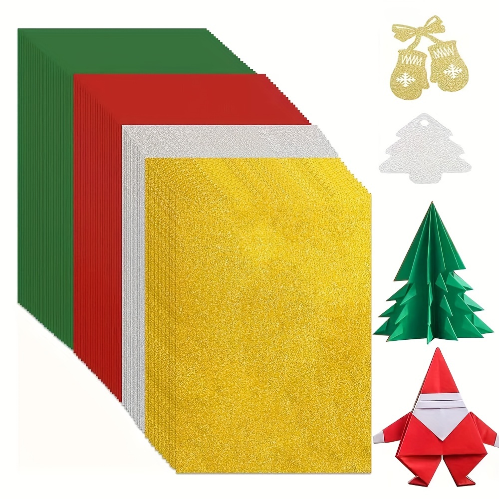 Glitter Paper Cardstock For Holidays Diy Christmas Greeting - Temu