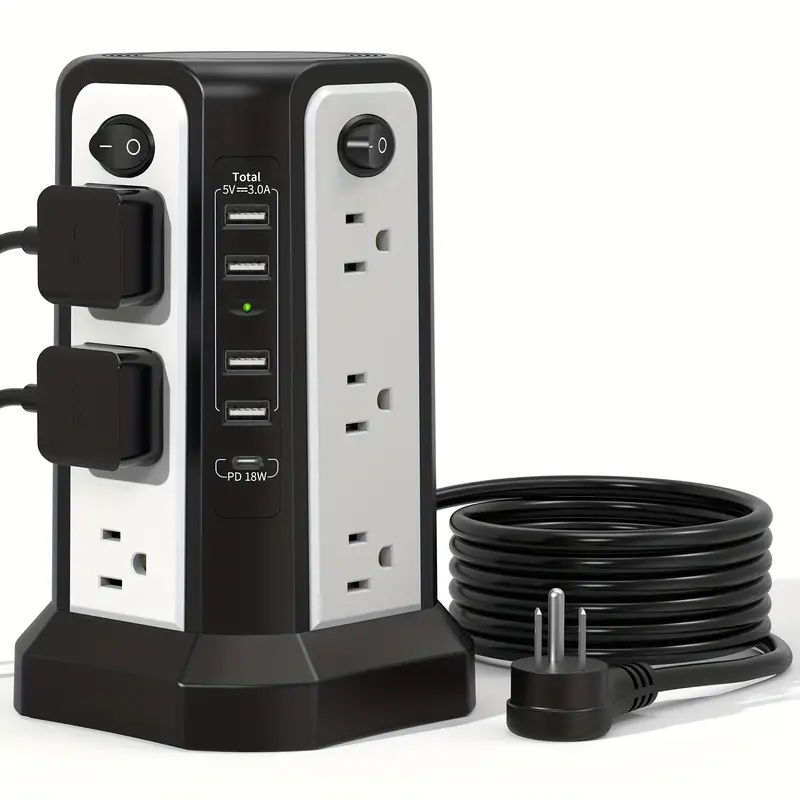 Surge Protector Tower With Usb C(pd ) Port Power - Temu