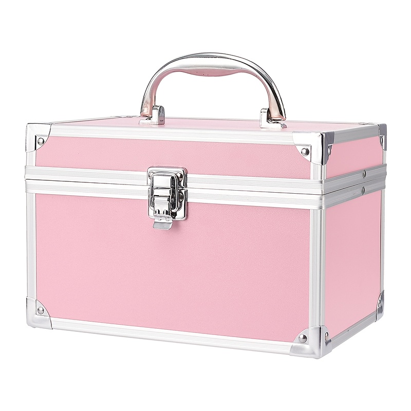 Cosmetic Organizer Box Portable Make Case Lockable Storage - Temu
