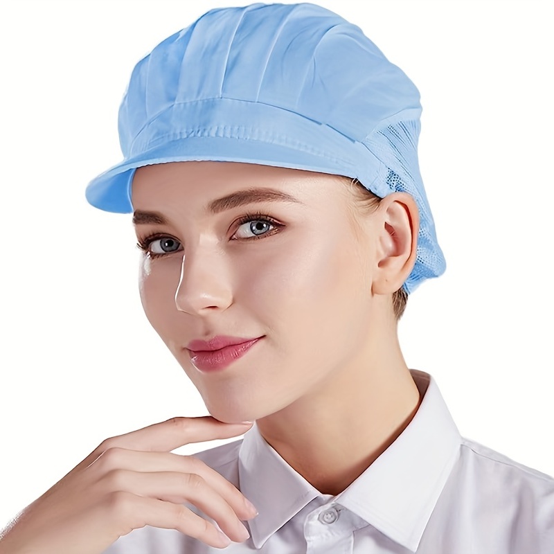 Temu 2pcs, Fabric Chef Hats, Disposable Breathable Hair Solid Color Simple Hair Solid Color Chef Hat, Kitchen Cooking Chef Hat, Catering Service Hair