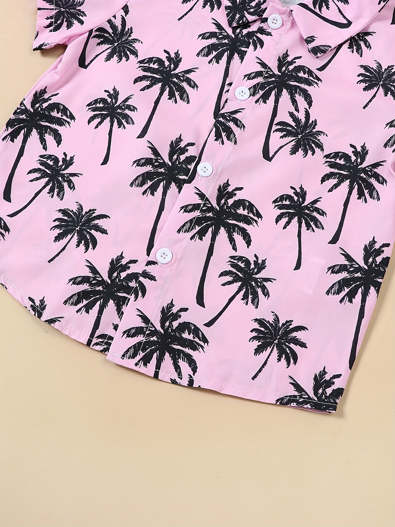 Hawaii Coconut Tree Graphic Print Boys Casual Summer Shirt