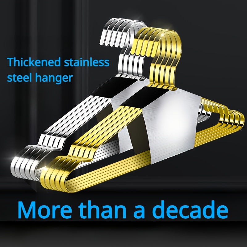 Stainless Steel Hanger Flat Bar Clothes Hanger Household - Temu