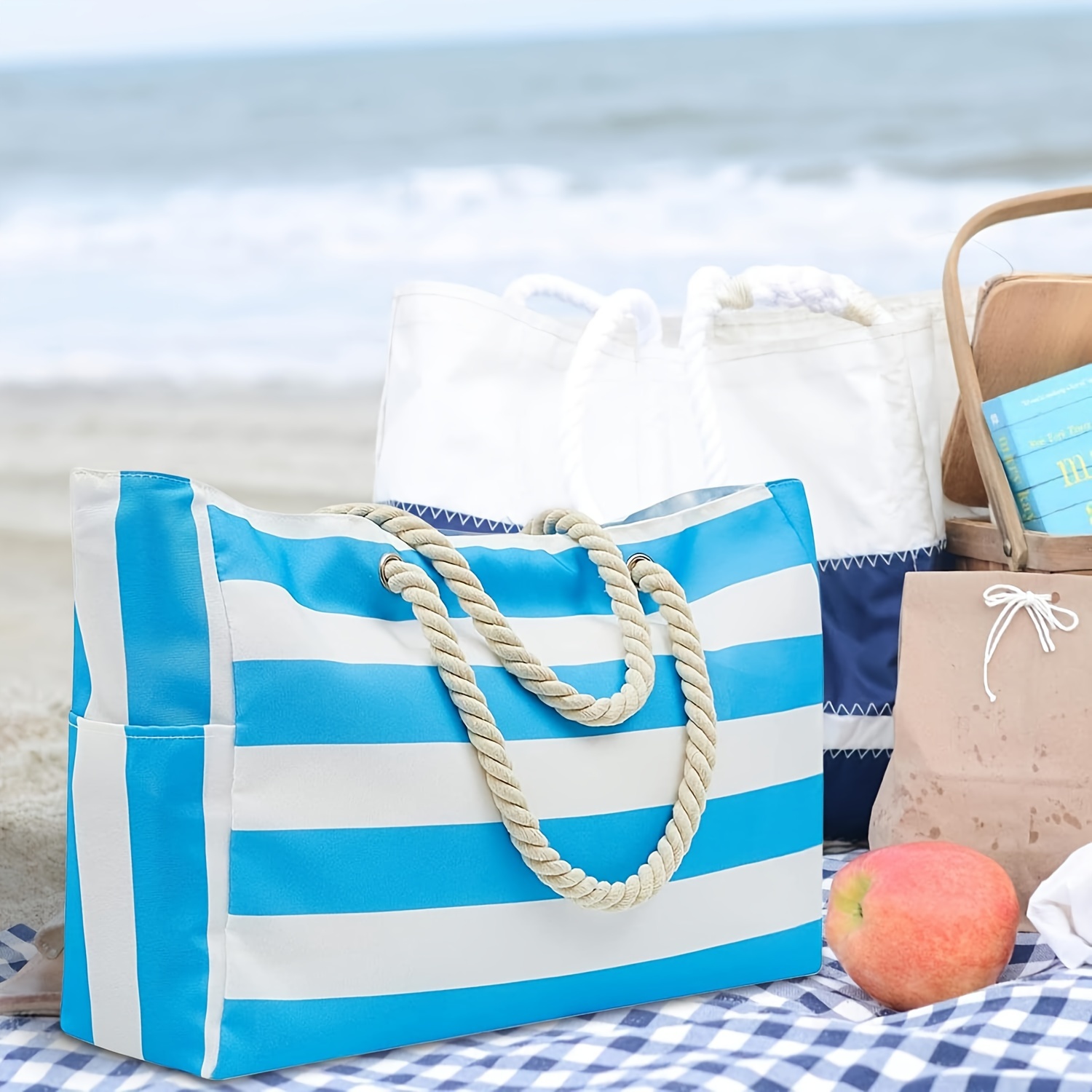 George Rubber Beach Bag Waterproof Sandproof Outdoor Tote Bag Portable  Travel Bag Beach Sports Waterproof Handbag