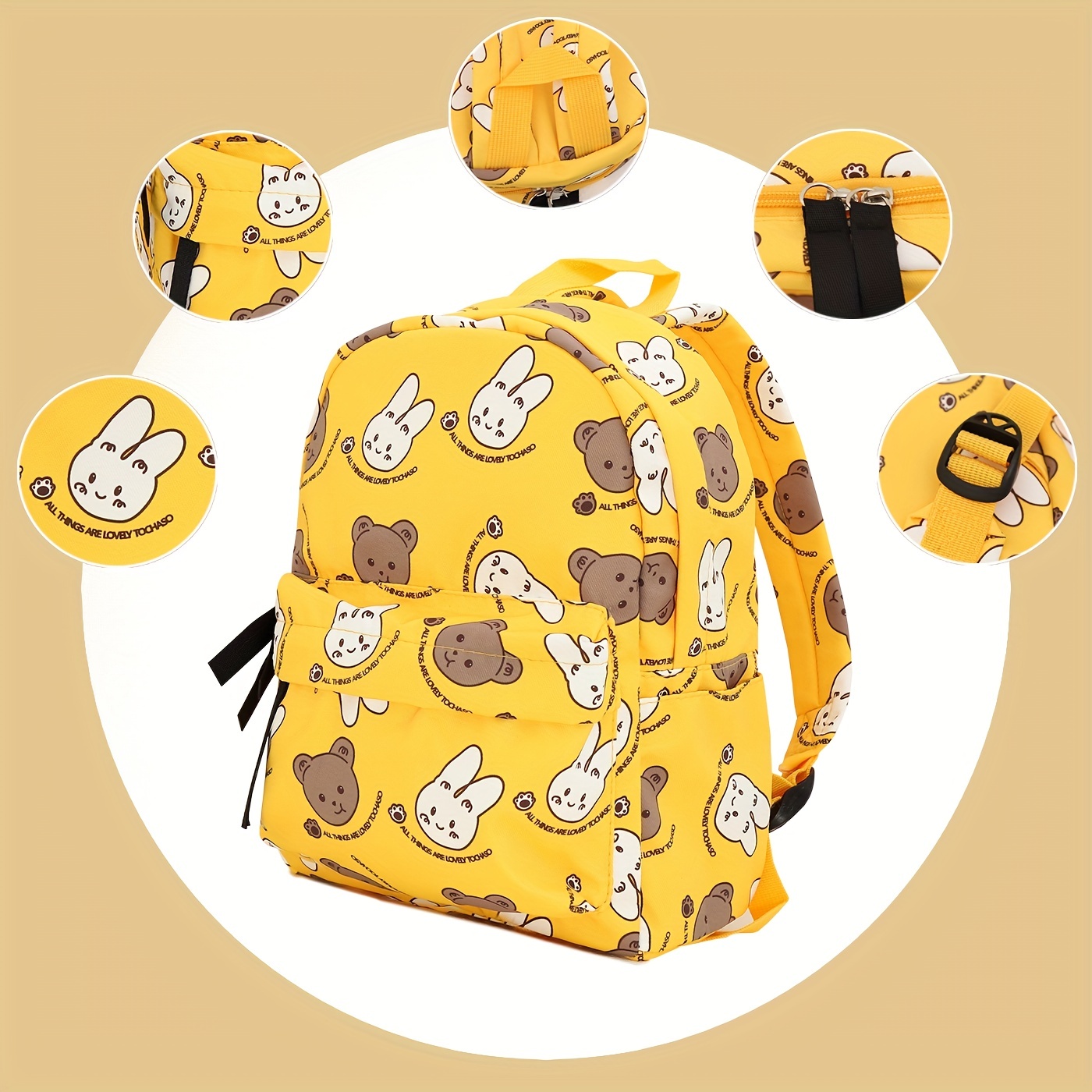 VELLOW Backpack Cartoon Pattern School Backpack School Bagcompatible