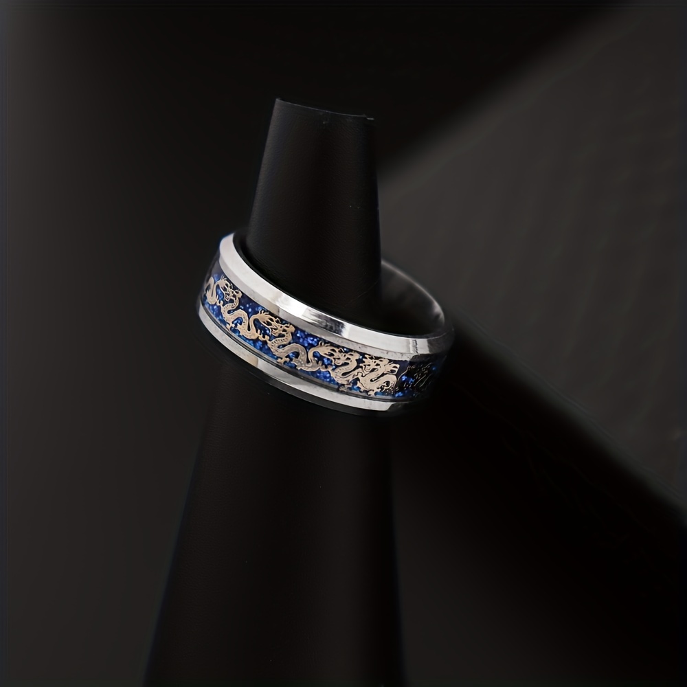 Vintage Dragon Pattern Stainless Steel Ring for Men