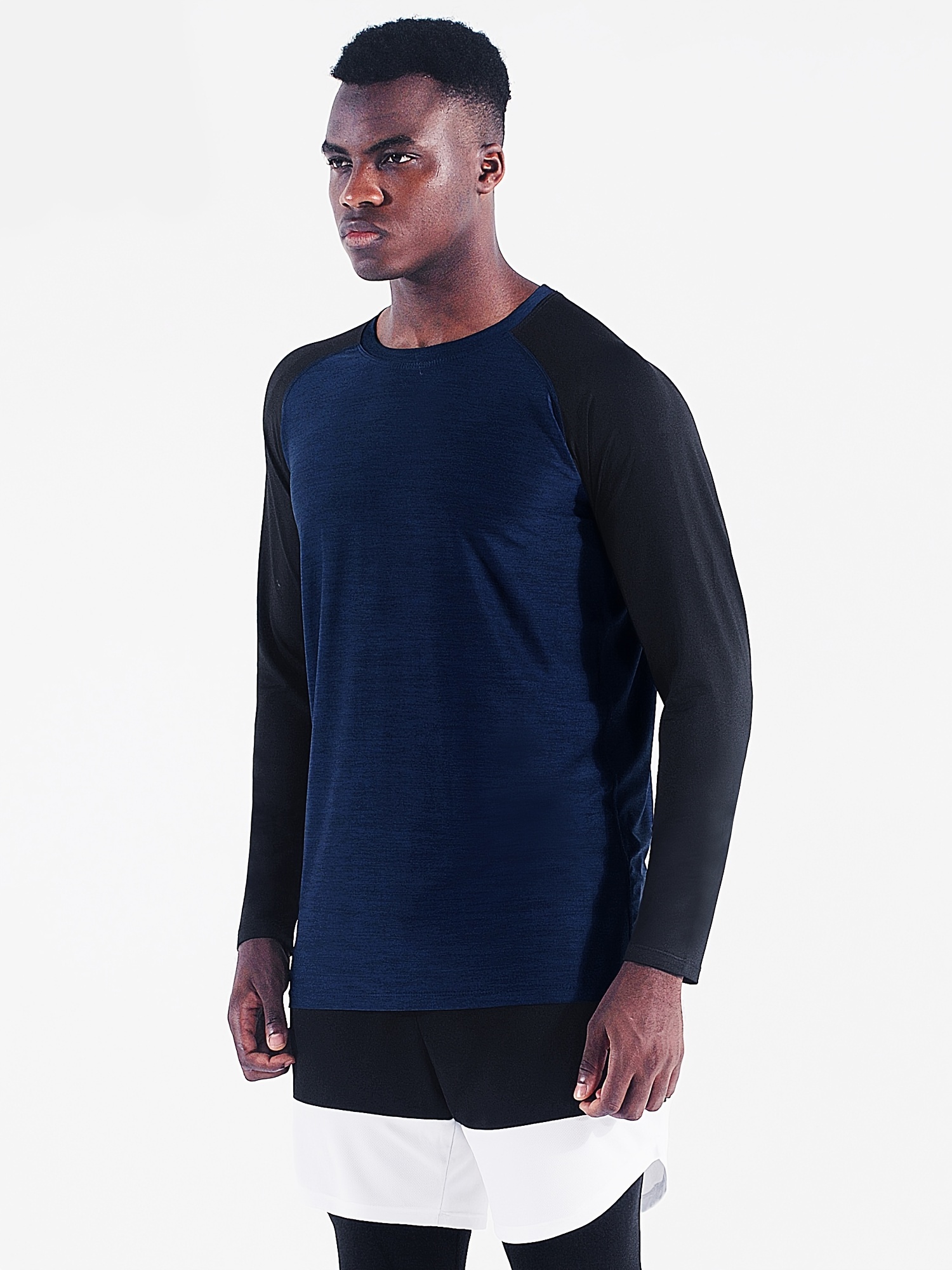 Men's Long Sleeve Block Sport Sweatshirt Quick Drying Loose T shirt