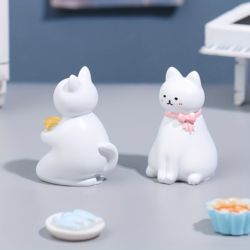 Cute Cat Ornament Glasses Holder Cartoon Animal Statue Art - Temu