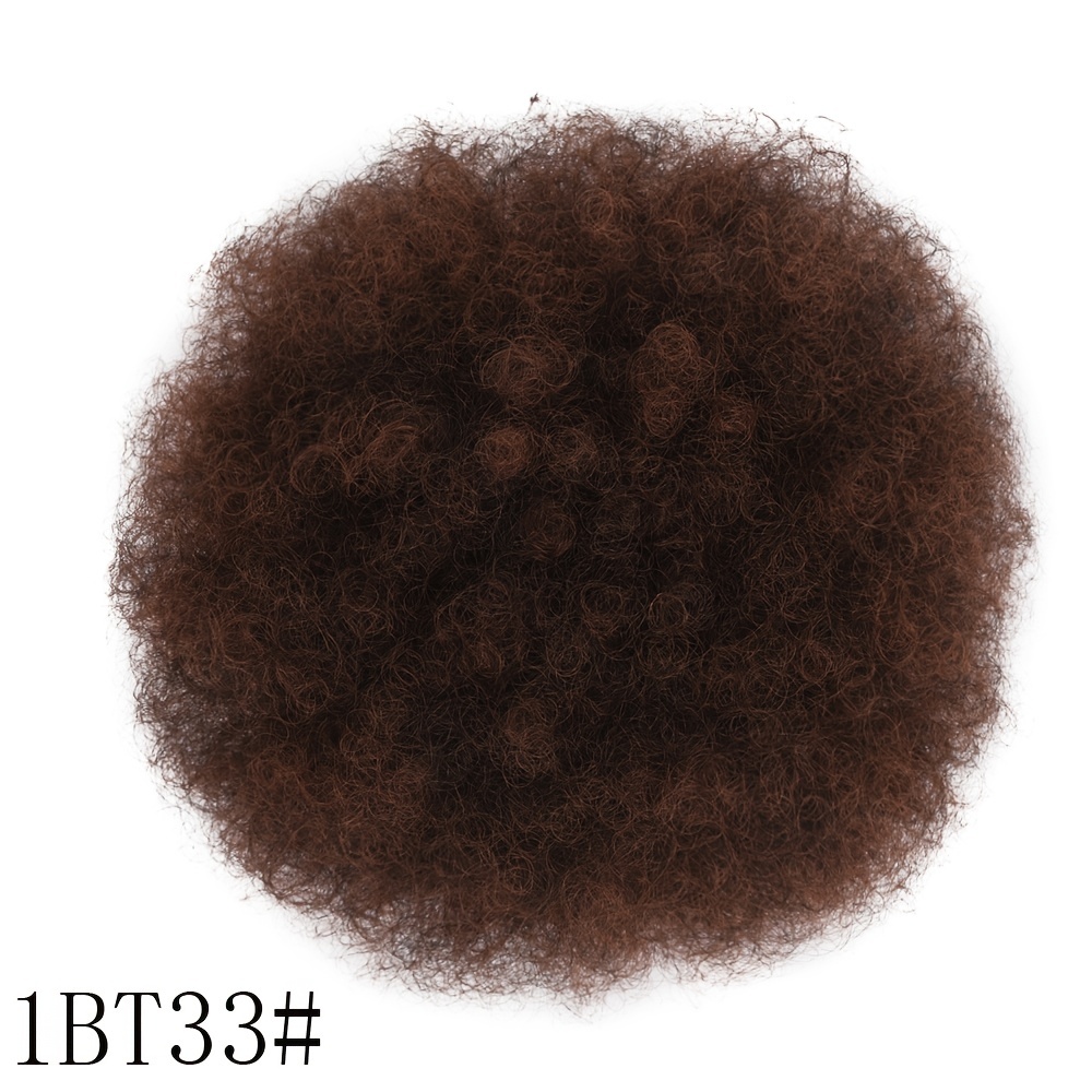 Short Afro Kinky Curly Ponytail Hair Extensions Clip On Drawstring Bun